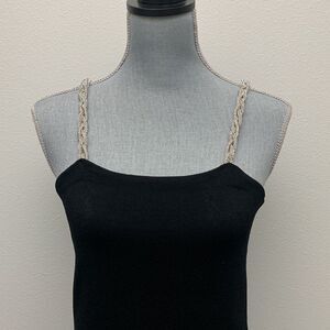 CAMILA Coelho Black Dress with braided straps with rhinestone women’s size M